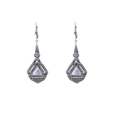 B.O En Argent 925° (Nacre - Marcassites)