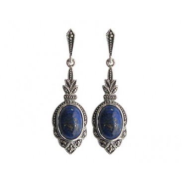 B.O en Argent 925 (Lapis lazuli - Marcassites)