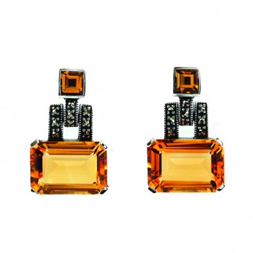 B.O en Argent 925 (Citrine - Marcassites)