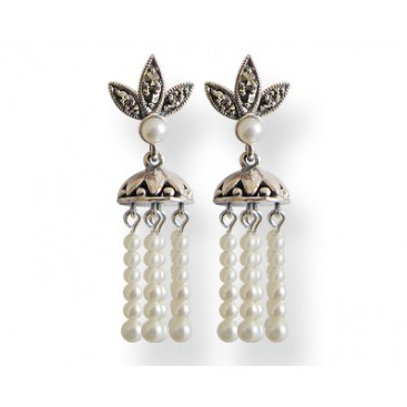 B.O en Argent 925° (Perles de culture - Marcassites)