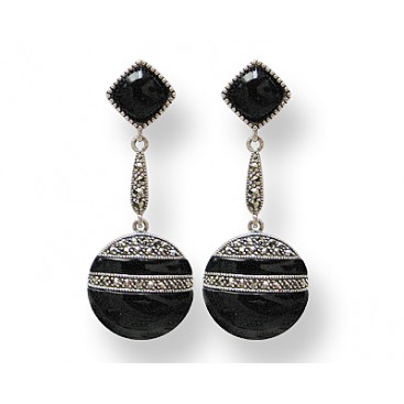 B.O argent 925 Onyx + Marcasites
