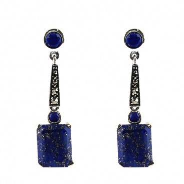 B.O en Argent 925 (Lapis Lazuli - Marcassites)