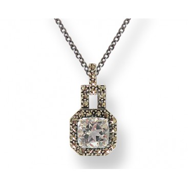 Pendentif en Argent 925 (Topaze claire - Marcassites)