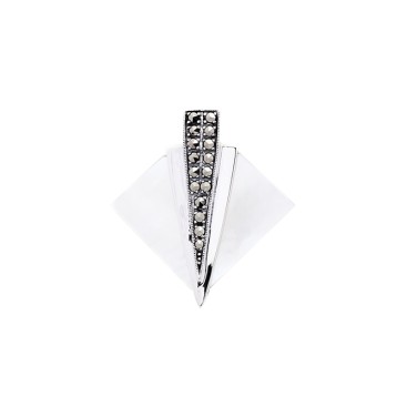 Broche en Argent 925 (Nacre - Marcassites)