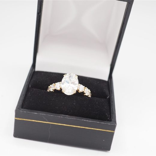 Alliance solitaire diamant tour complet en or jaune