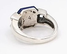 Bague lapis Lazuli et marcassite argent 925/1000 — vue 2