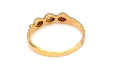 Bague or jaune 750/1000 rubis diamant — vue 4