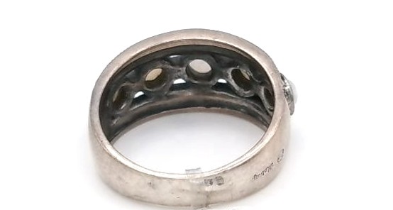 Bague opales marcassites argent 925/1000 — vue 3