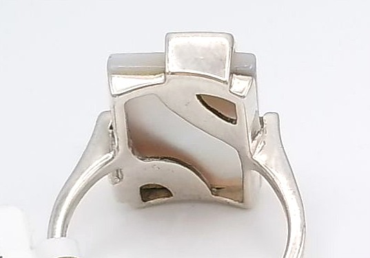 bague argent 925/1000 marcassites et nacre — vue 3