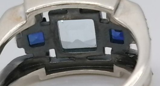 Bague argent 925/1000 topaze, marcassites et oxydes — vue 3