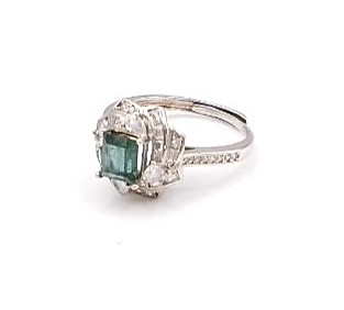 bague argent 925/1000 tourmaline et oxydes de zirconium — vue 3