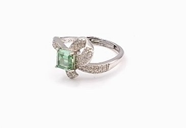Bague argent 925/1000 tourmaline et oxydes — vue 2