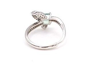 Bague argent 925/1000 tourmaline et oxydes — vue 3