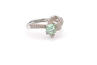 Bague argent 925/1000 tourmaline et oxydes — vue 4