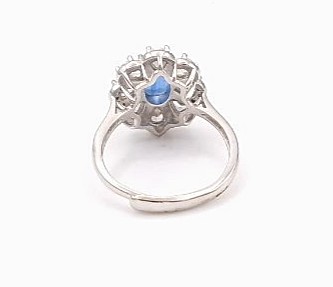 bague argent 925/1000 Kyanite et oxydes de zirconium — vue 2