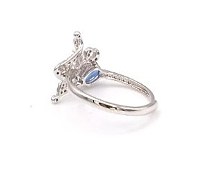 bague argent 925/1000 Kyanite et oxydes — vue 4