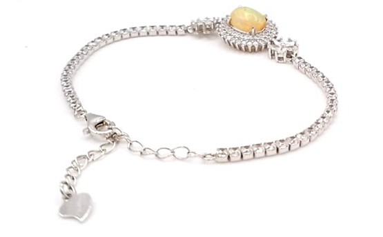 Bracelet en argent 925/1000 Opale et oxydes de zirconium — vue 3