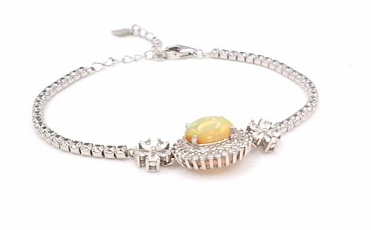 Bracelet en argent 925/1000 Opale et oxydes de zirconium — vue 4