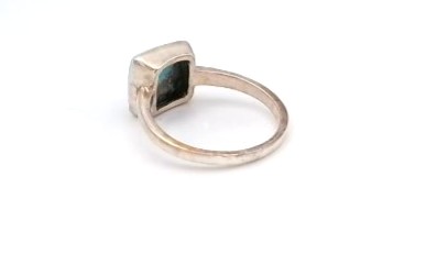 bague argent 925/1000 turquoise cabochon — vue 2