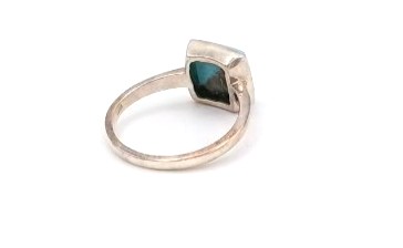 bague argent 925/1000 turquoise cabochon — vue 3