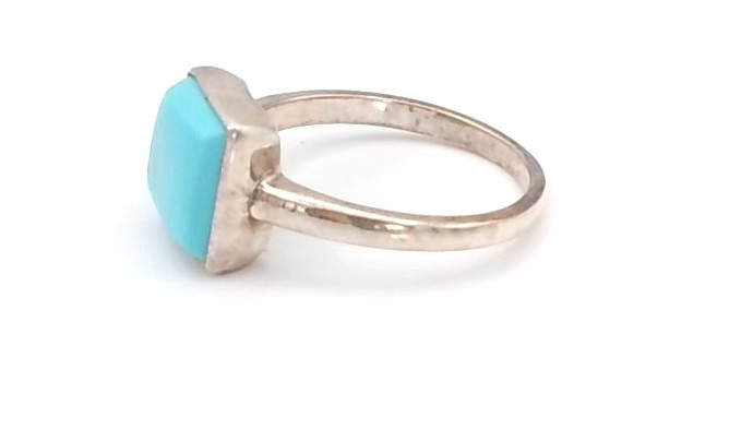 bague argent 925/1000 turquoise cabochon — vue 4