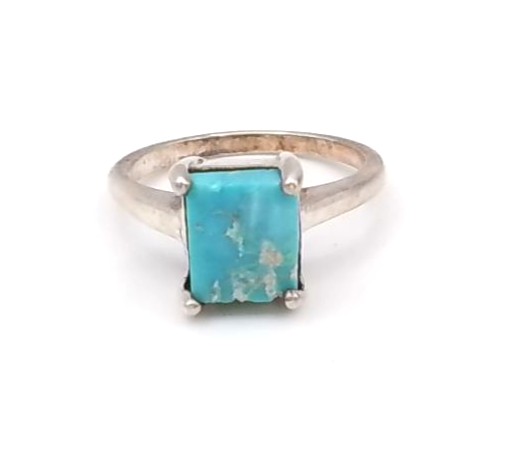 bague argent 925/1000 turquoise — vue 2