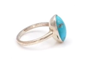 bague argent 925/1000 turquoise — vue 3