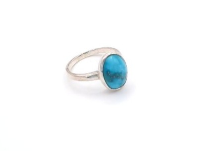 bague argent 925/1000 turquoise — vue 2