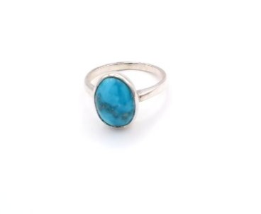 bague argent 925/1000 turquoise — vue 3