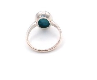 bague argent 925/1000 turquoise — vue 4