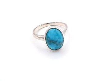 bague argent 925/1000 turquoise — vue 5