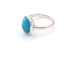 bague argent 925/1000 turquoise — vue 6