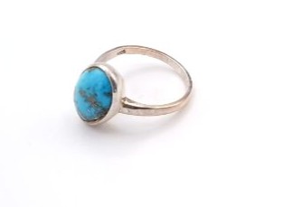 bague en turquoise et argent 925/1000 — vue 2
