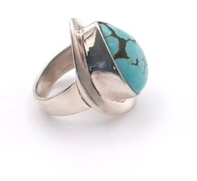 Bague en argent 925/1000 turquoise — vue 4