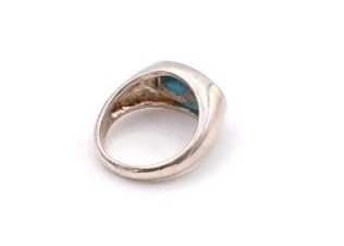 bague argent 925/1000 turquoise — vue 3
