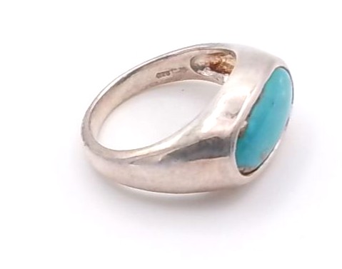 bague argent 925/1000 turquoise — vue 4