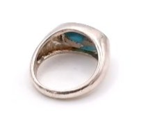 bague argent 925/1000 turquoise — vue 5