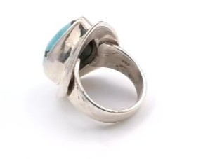 Bague argent 925/1000 turquoise — vue 2