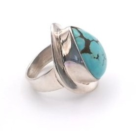 Bague argent 925/1000 turquoise — vue 3