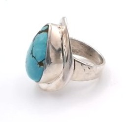 Bague argent 925/1000 turquoise — vue 4