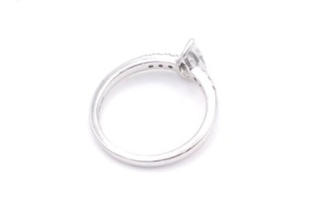 solitaire or blanc 750/1000 diamant synthétique — vue 2