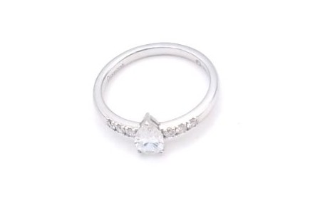solitaire or blanc 750/1000 diamant synthétique — vue 4