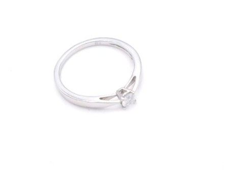 Solitaire or blanc 750/1000 diamant synthétique