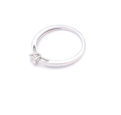 solitaire or blanc 750/1000 diamant synthétique — vue 4