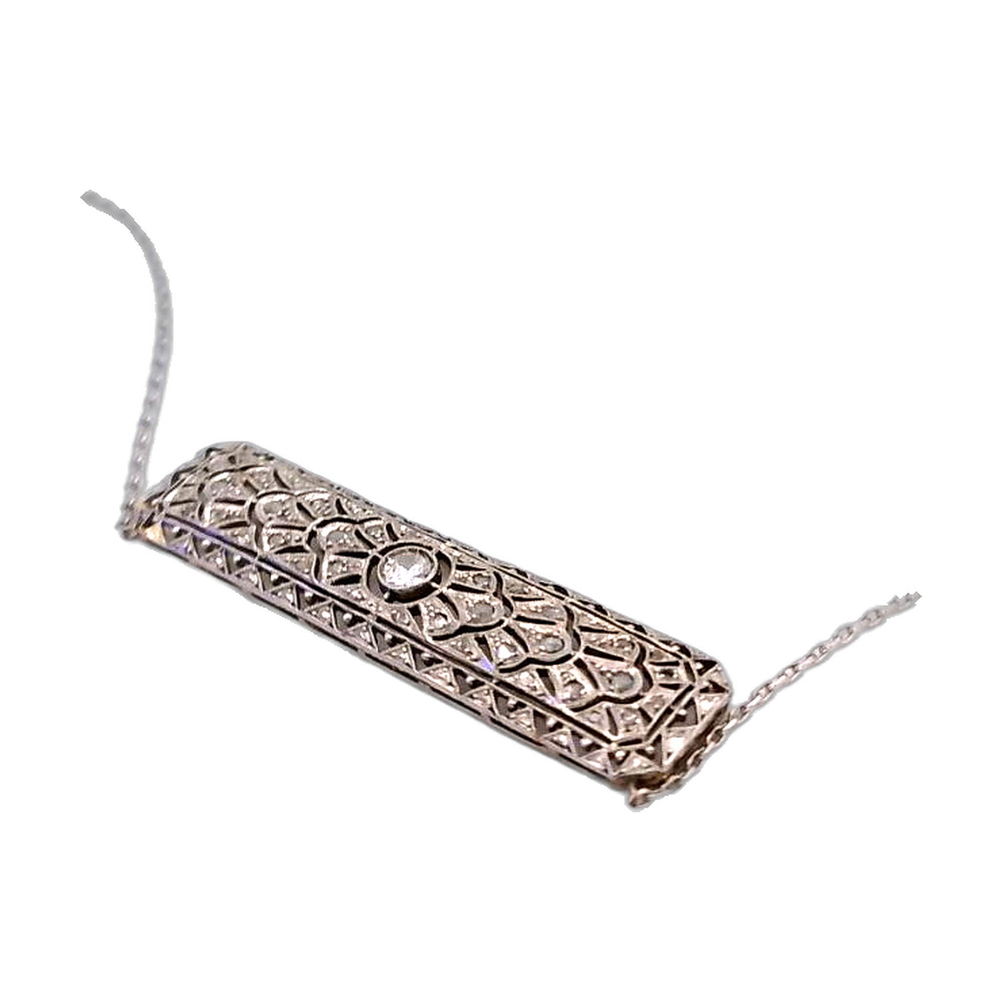 Collier or blanc 750/1000, Platine 950/1000 et diamants — vue 3
