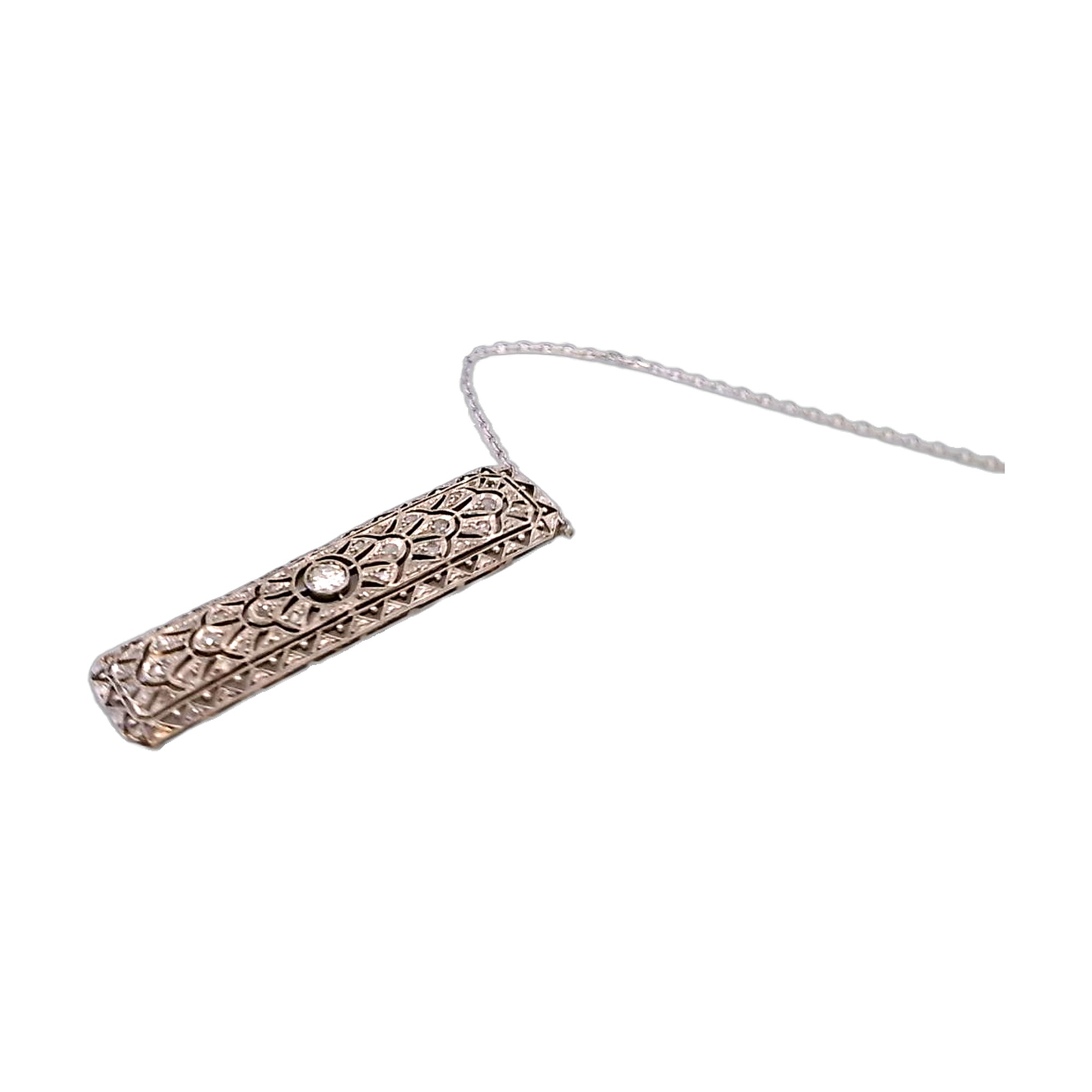 Collier or blanc 750/1000, Platine 950/1000 et diamants — vue 4