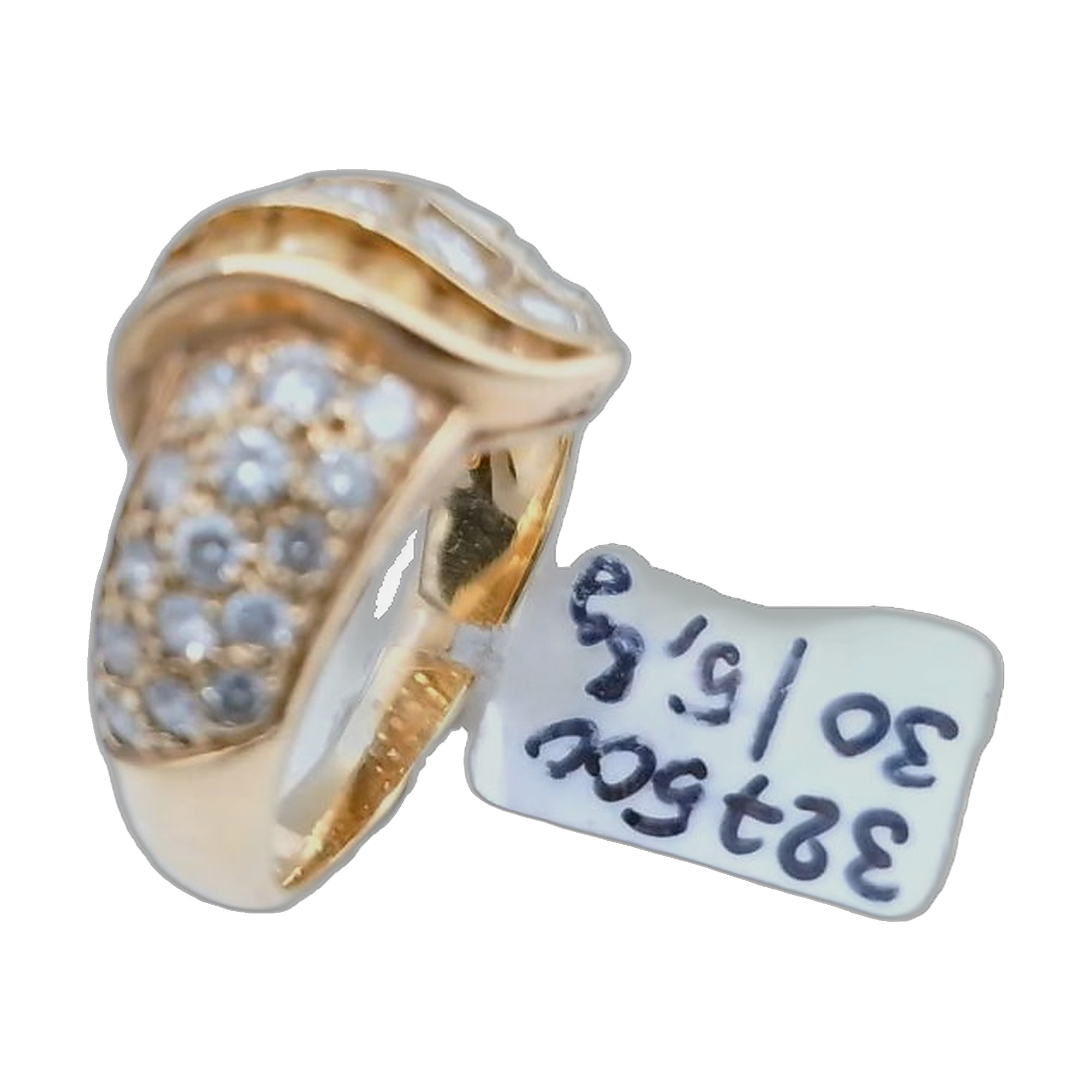 Bague 18k 750/1000 goudronnée et diamnt et or 18k