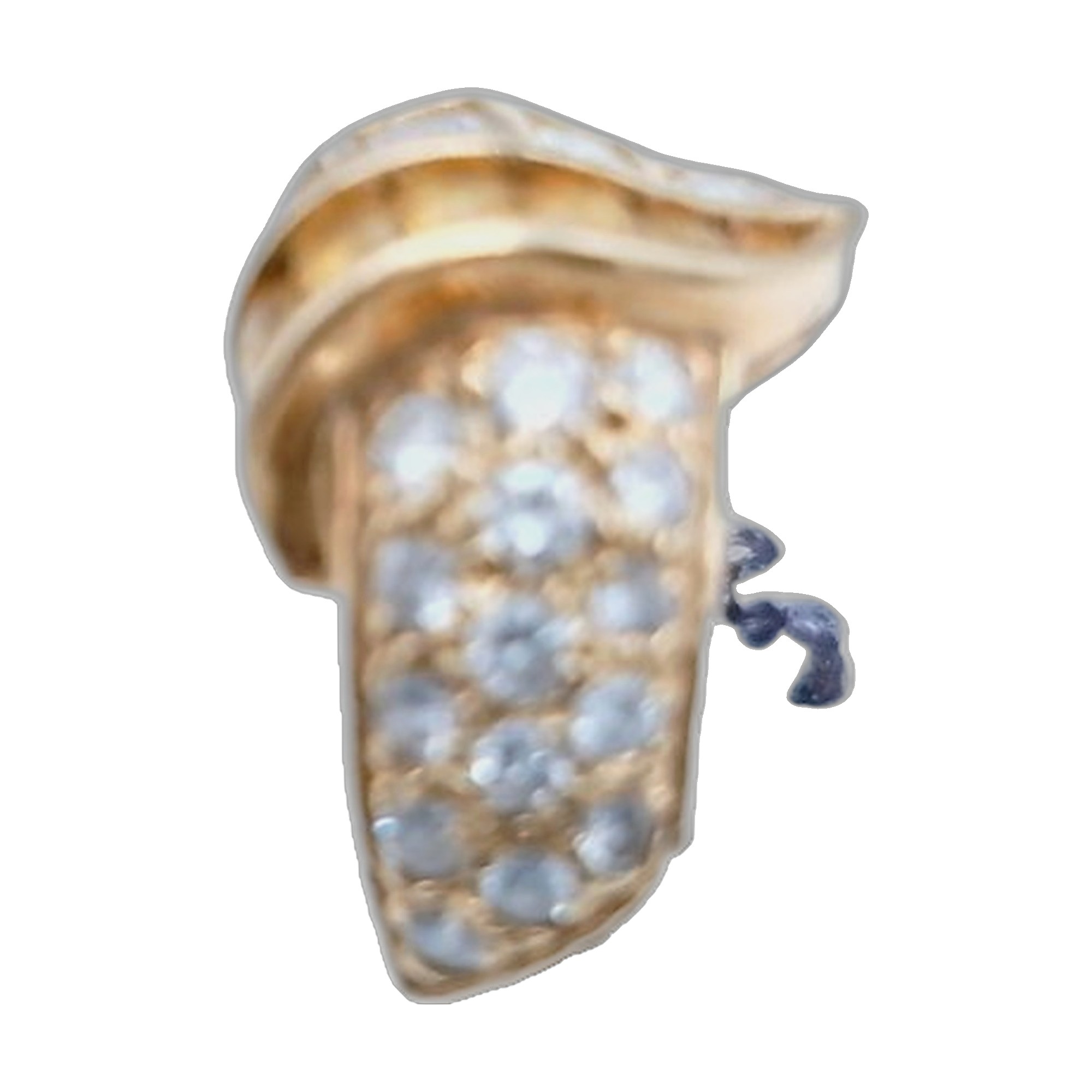 bague 18k 750/1000 goudronnée et diamnt et or 18k — vue 2