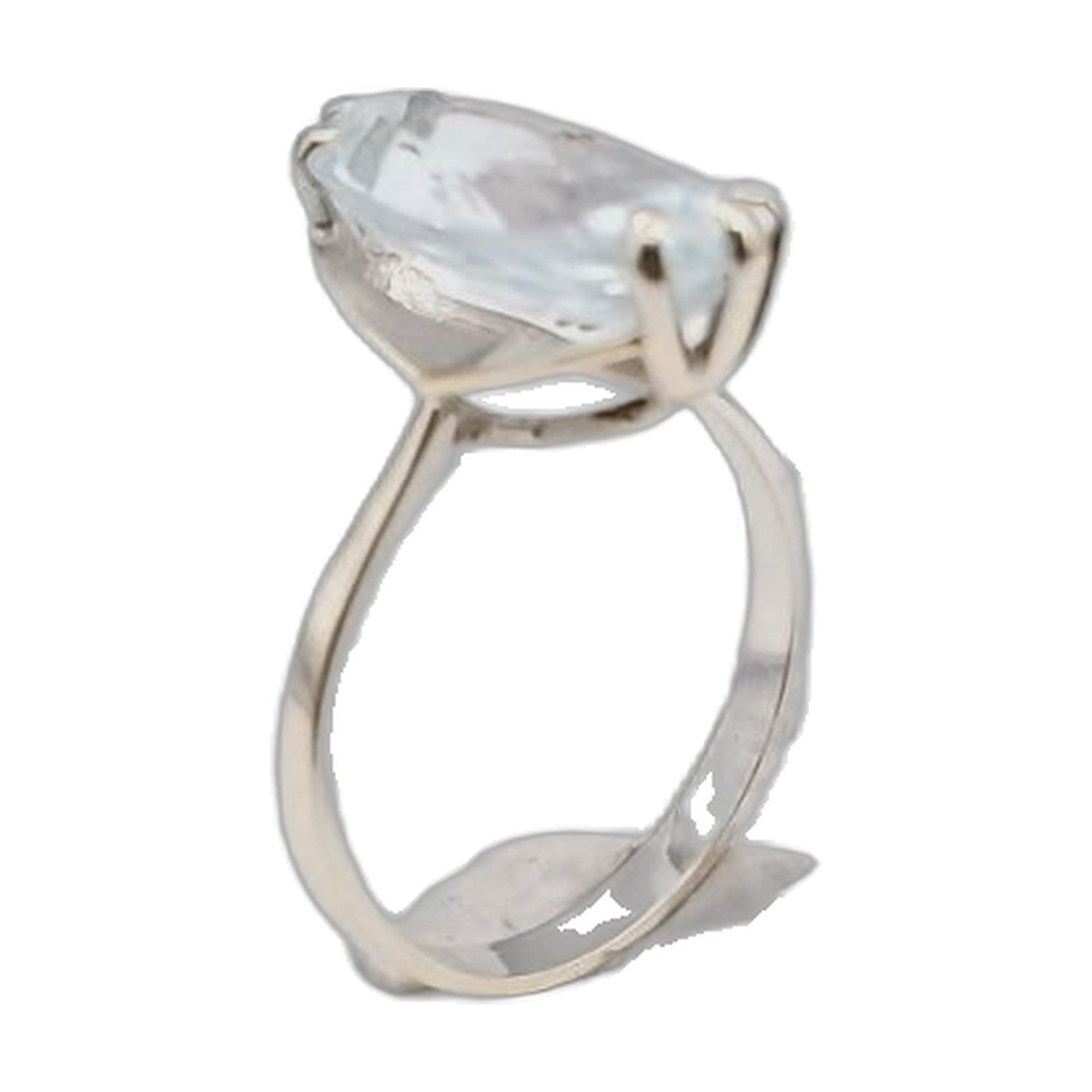bague or blanc aigue marine claire — vue 2