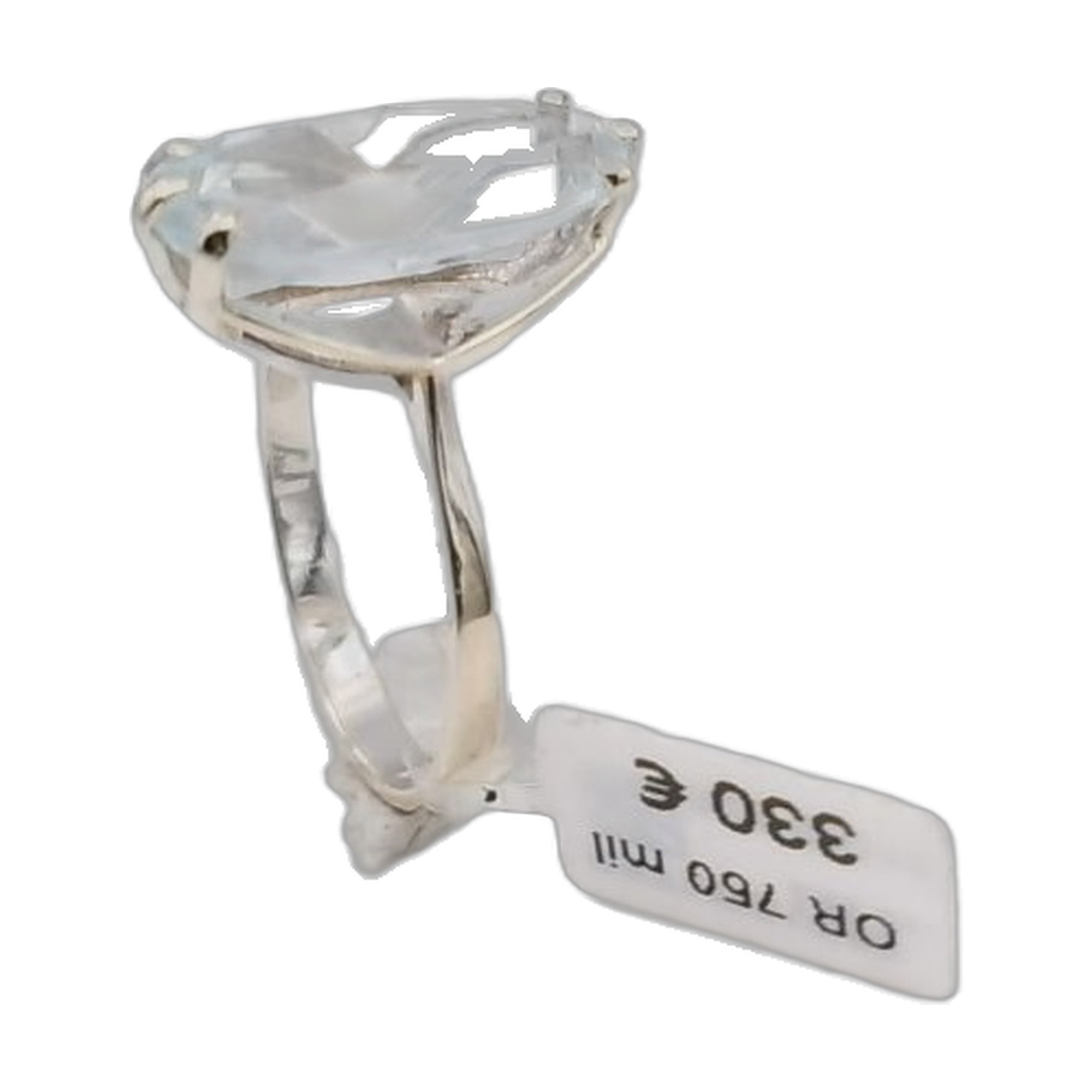 bague or blanc aigue marine claire — vue 4